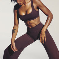 SoftMotion™ Soft Square Neck Sports Bra New Branding | Plum Brown