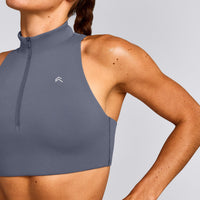 EasyLift™ Zip High Neck Sports Bra New Branding | Dark Granite Blue