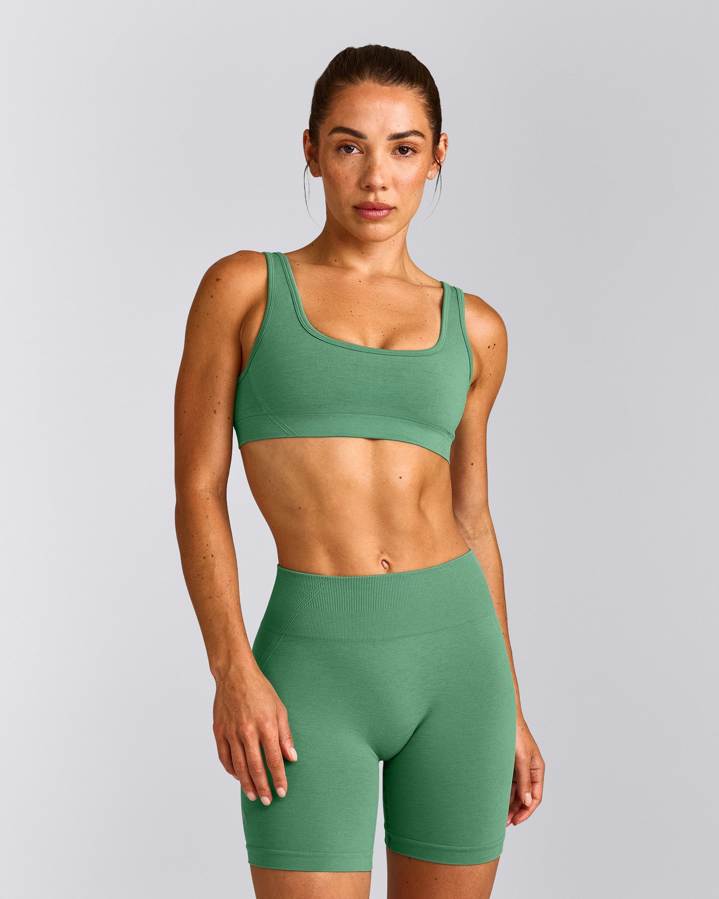 EffortlessLift™ Seamless Square Neck Sports Bra New Branding | Frosted Emerald