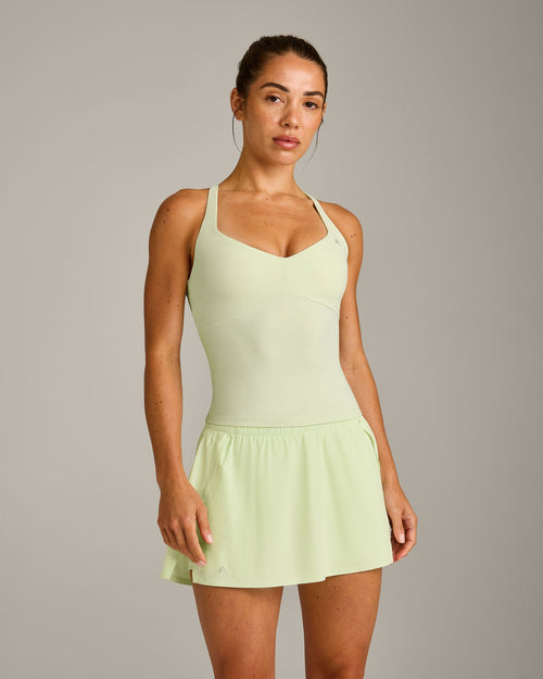 UnifiedMove™ T Back Mid Vest with Built in Bra Shelf New Branding | Meadow Mist Green