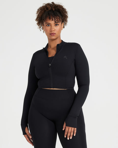 アウターその他   Women's Archive Relaxed Fit CK Small Logo Crop TIMELESS_CROP_JACKET_BLACK_01_
