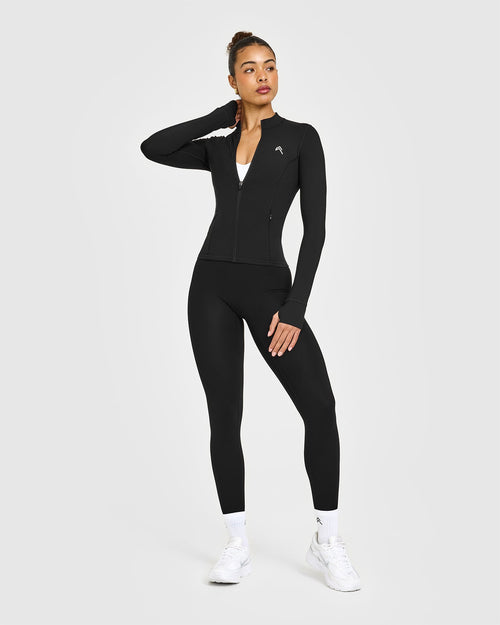 Timeless Jacket with White Logo | Black