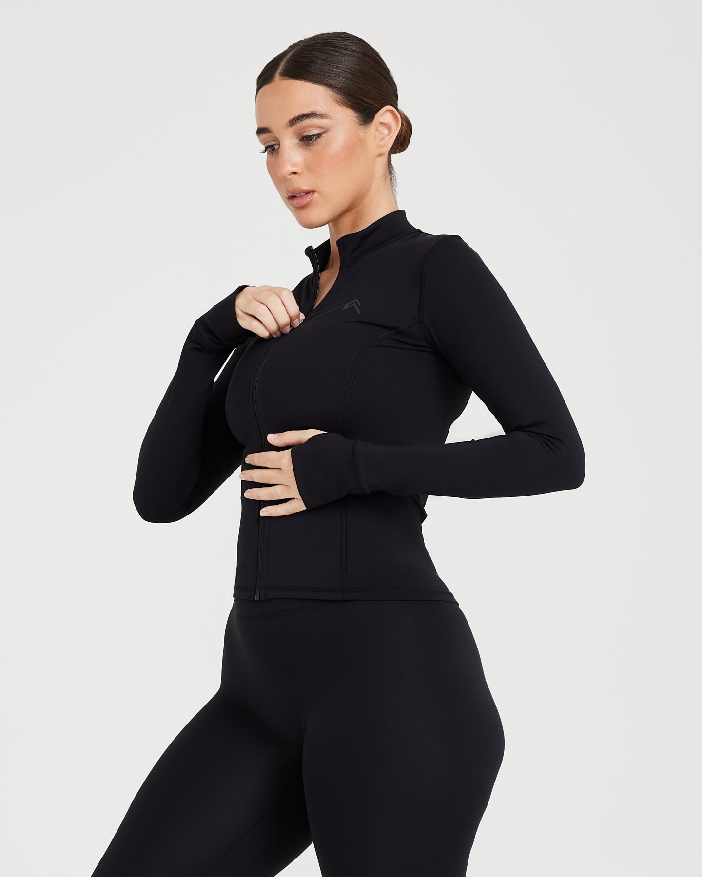 High Neck Black Jacket - Length - Women's | Oner Active EU