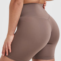 Timeless High Waisted Shorts 6" | Cool Brown