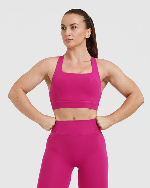 Oner Modal Timeless Wide Strap Sports Bra | Fuchsia