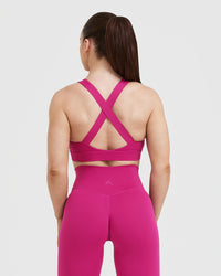 Timeless Wide Strap Sports Bra | Fuchsia