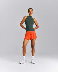 Oner Seamless Mid Weight Fitted 1/2 Zip Tank | Shadow Green