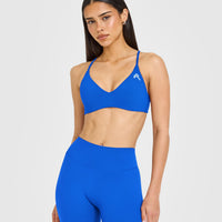 EasyLift™ Ultra Minimal Bralette with White Logo | Cobalt Blue