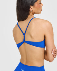 EasyLift™ Ultra Minimal Bralette with White Logo | Cobalt Blue