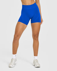 EnhanceLift™ Seamless Shorts with White Logo | Cobalt Blue