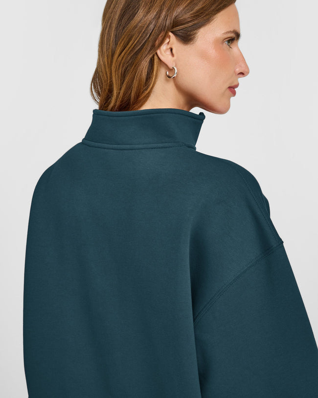 Foundations 1/4 Zip Sweatshirt | Oil Blue