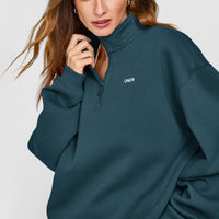 Foundations 1/4 Zip Sweatshirt | Oil Blue
