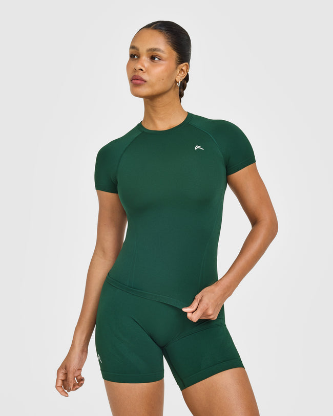 Go To Seamless Fitted Top | Racing Green