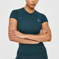 Go To Seamless Fitted Top | Oil Blue