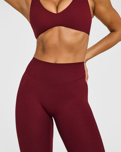 SoftMotion™ High Waisted Leggings with White Logo | Light Rosewood