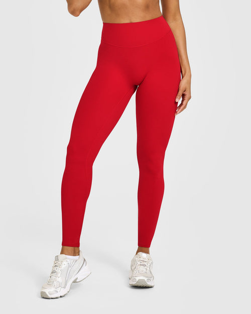 Oner Modal SoftMotion™ High Waisted Leggings with White Logo | Light Toasted Red