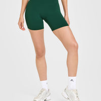 SoftMotion™ High Waisted Shorts 6" with White Logo | Dark Racing Green