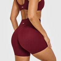 SoftMotion™ High Waisted Shorts 6" with White Logo | Light Rosewood