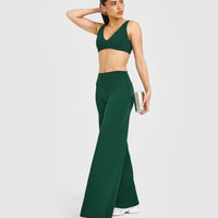 SoftMotion™ Straight Leg Bottoms with White Logo | Dark Racing Green