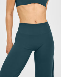 SoftMotion™ Straight Leg Bottoms with White Logo | Oil Blue