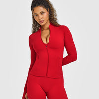 SoftMotion™ Jacket with White Logo | Light Toasted Red