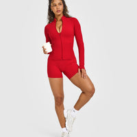 SoftMotion™ Jacket with White Logo | Light Toasted Red