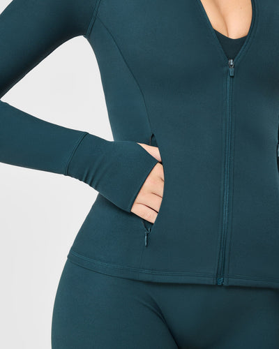 SoftMotion™ Jacket with White Logo | Oil Blue