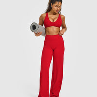 SoftMotion™ Scoop Back Bralette with White Logo | Light Toasted Red