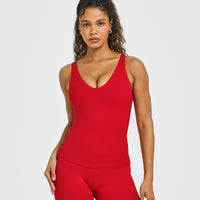 SoftMotion™ Scoop Neck Vest with White Logo | Light Toasted Red