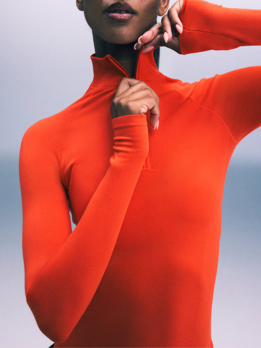 Oner Seamless Mid Weight Fitted 1/2 Zip Long Sleeve Top