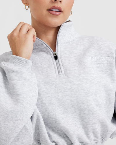 Womens grey sales quarter zip sweatshirt