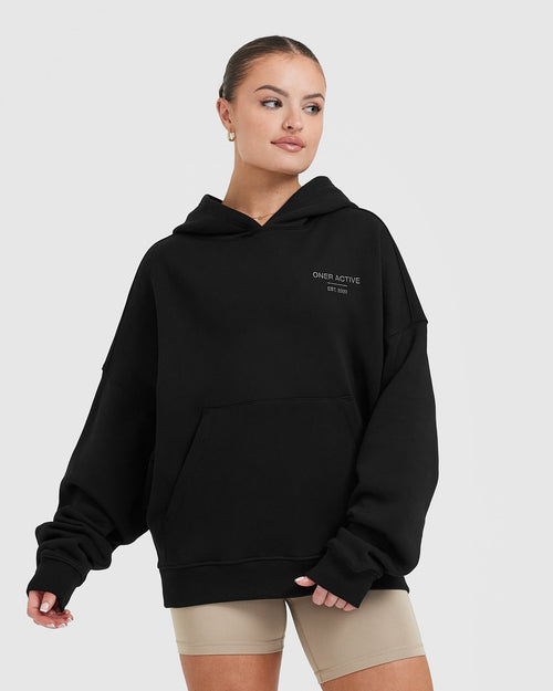 Oner Modal All Day Est 2020 Oversized Hoodie | Black