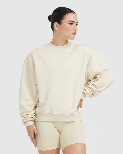 Cream oversized sweatshirt outlet