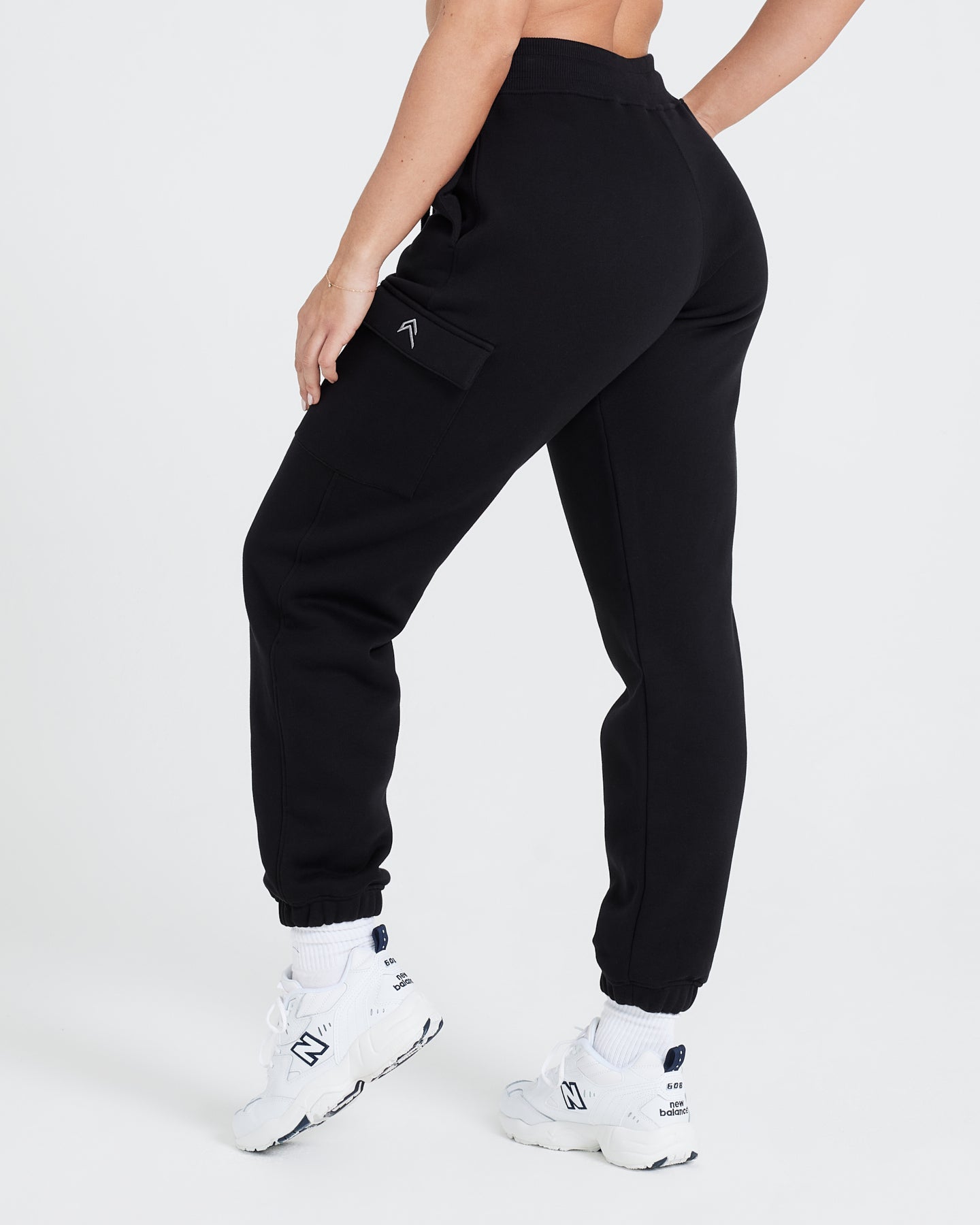 Ladies Black Joggers Front Zip Pockets Oner Active EU