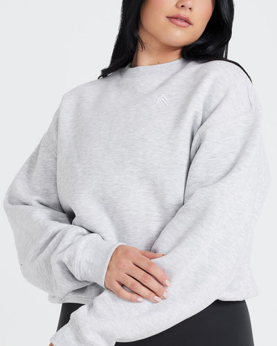All Day Oversized Sweatshirt Light Grey Marl