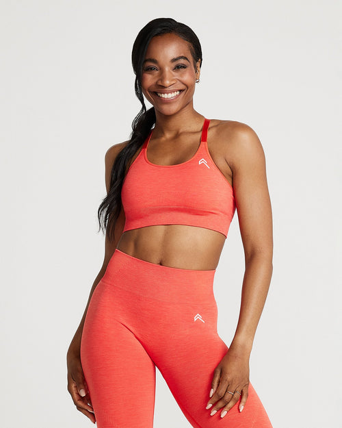 Oner Modal Classic Seamless Sports Bra | Coral Marl