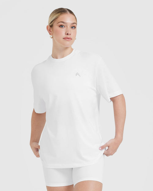 White Oversized T-Shirt Women's - Lightweight Fabric | Oner Active EU