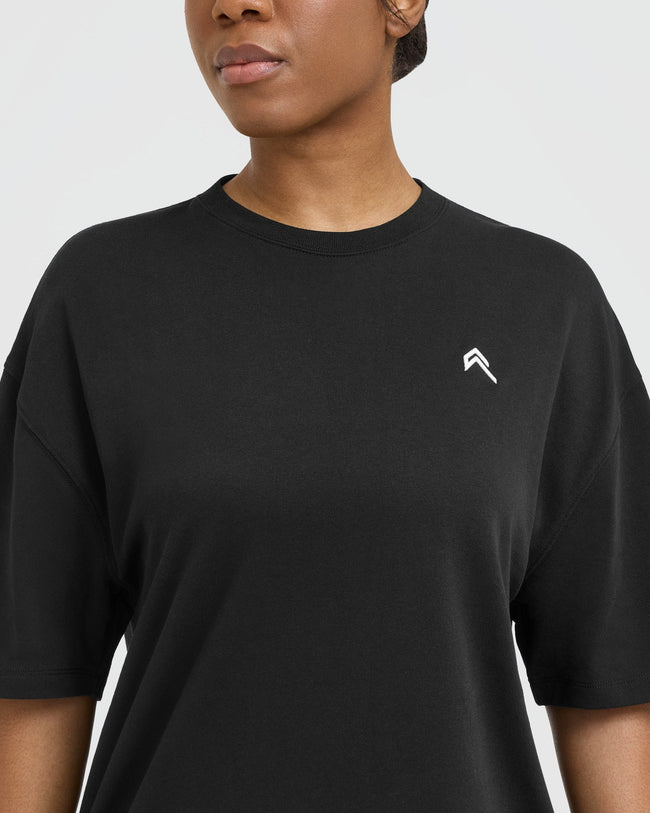 Classic Oversized Longline T Shirt Black