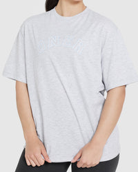 Classic Varsity Oversized Lightweight T-shirt | Light Grey Marl