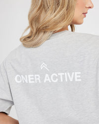Graphic Oversized Short Sleeve Tee | Silver Marl