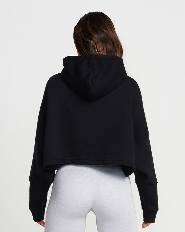 Black Hoodie Women Black Cropped Hoodie Oner Active EU