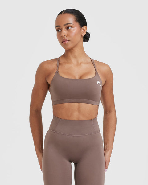Everyday Cross Over Bralette | Cool Brown