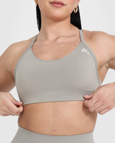 nsendm Female Underwear Adult Sports Bra Small Women's point and wave front  comfort side adduction retro bra opening Sports Bras Pack(Grey, 42) 