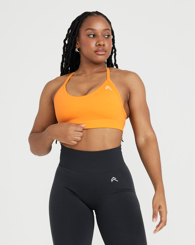 EUC Women's Nike Sports Bra - Orange/Black - Size XS