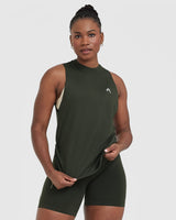 Go To Muscle Vest | Khaki Green