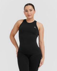Go To Seamless Fitted High Neck Vest | Black