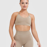 NWT👟ONER ACTIVE👟LARGE👟EVERYDAY SPORTS BRA👟DEEP  TAUPE👟RACERBACK👟COMFORTABLE