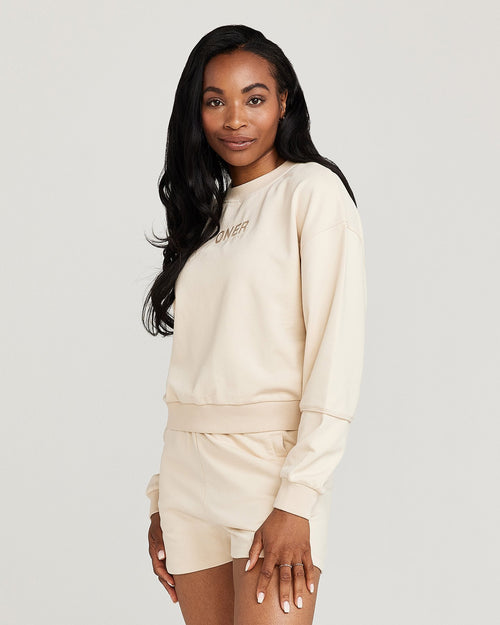 Oner Modal Classic Lounge Crew Neck | Oatmeal