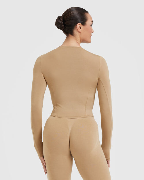 Mellow™ Soft Mid Long Sleeve Top | Dune Brown