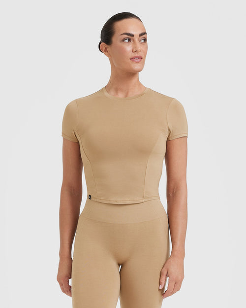 Oner Modal Mellow Soft Mid Short Sleeve T-Shirt | Dune Brown